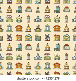 Colorful building icons set,eps10