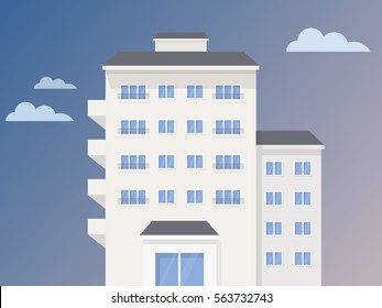 Colorful building illustration.