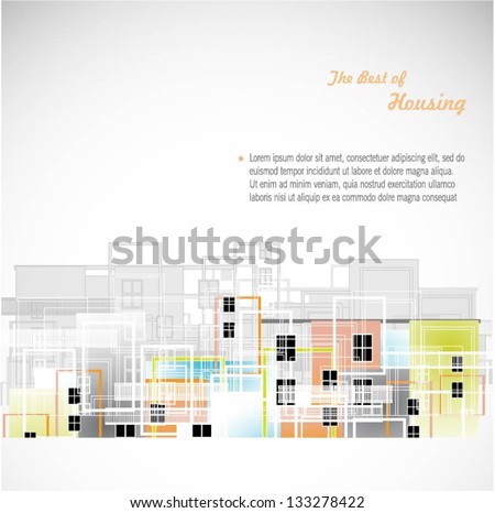 Colorful buildings design vector background