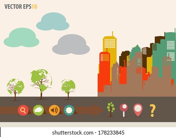 Colorful buildings design. Vector illustration.