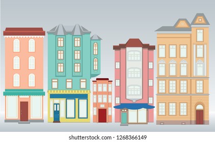colorful buildings in flat style
