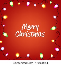 Colorful Bulb Garland With Gradient Mesh, Vector Illustration