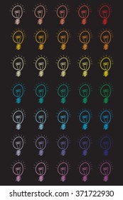 Colorful bulb icon designs