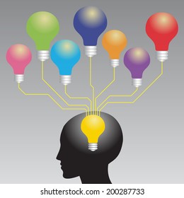 colorful bulb idea idea concept.