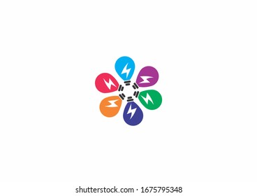 Colorful Bulb Vector Logo Design Concept. 