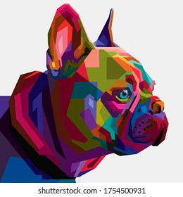 bulldog colorido al estilo de arte pop 