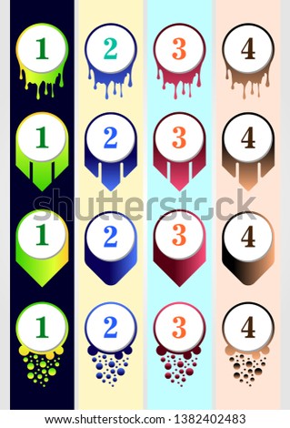 Colorful Bullet Collection Template for content business infographic content.
