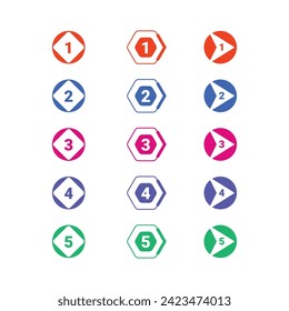 Colorful bullet point number arrow free vector