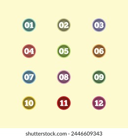 Colorful bullet point rendered in 3D vector style