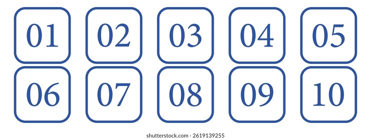 colorful bullet points number set from zero to nine. circles and numbers. colorful number digit vector icon with white background. Numbers symbols. Flat icons . Set of 1-9 numbers. EPS 10