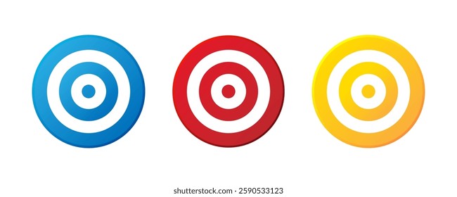 Colorful Bullseye Target Icons Vector Set