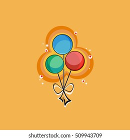 Colorful Bunch of Birthday Balloons Flying for Party and Celebrations. Vector, Illustration