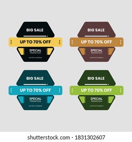 Colorful bundle badges logo promotional big sale vector design