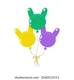 Colorful bunny balloons in vibrant hues ready for a festive celebration