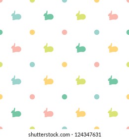 Colorful Bunny and Polka Dot Pattern