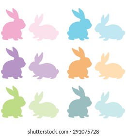 Colorful Bunny Silhouette