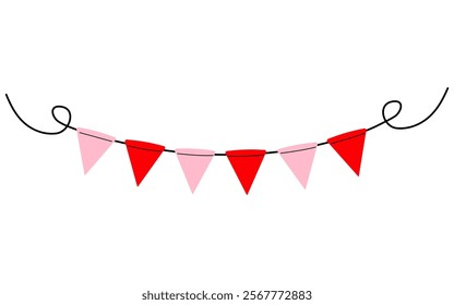 Colorful bunting decoration for festive events and celebrations in cheerful colors