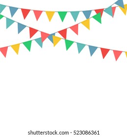 Colorful bunting flag decoration vector