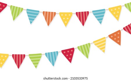 Colorful bunting flags. Vector illustration.