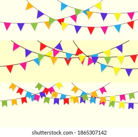 Vector Realistic Isolated Party Flags Confetti Stock Vector (royalty 