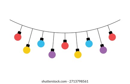 bunte bunte Saite Licht flache Design-Element