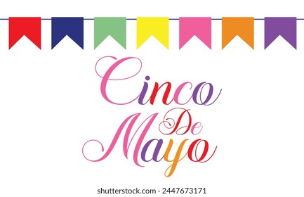 Colorful buntings for Cinco De Mayo holiday designs for greeting cards, banner and backgrounds. vector illustration design. EPS 10