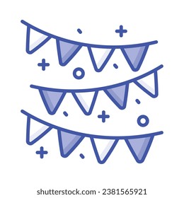 Colorful buntings for party decoration, garlands and festive decoration accessory