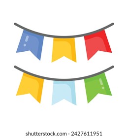 Colorful buntings for party decoration, garlands and festive decoration accessory