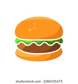Ilustración de iconos de vectores de glifo plano de hamburguesa colorida