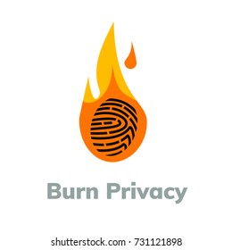 Colorful Burning fingerprint logo template