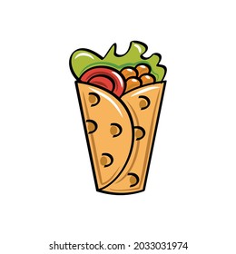 Colorful Burritos Sandwich Illustration Vector