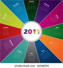Colorful burst calendar