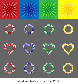 Colorful burst and various frames for him