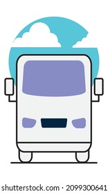 colorful bus icon on white background
