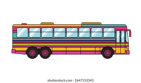 A Colorful Bus For Transporting Many People