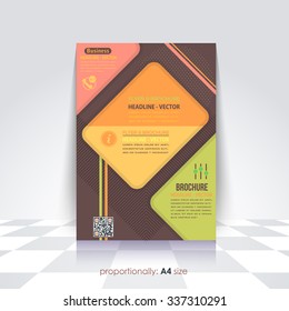 Colorful Business A4 Flyer and Brochure. Catalog Cover Template, Corporate Leaflet Background