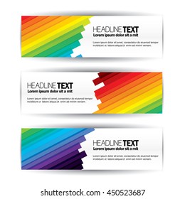 colorful business banners flat design template vector set. abstract multi color, modern and abstract banner design vector template set with lines for advertising, media campaigns, etc