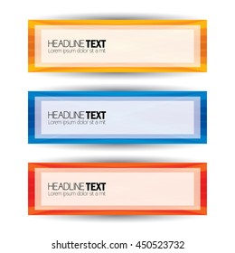 colorful business banners flat design template vector set. abstract blue, yellow, red simple, modern and abstract banner design vector illustration template set for advertising, media campaigns, etc