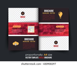 Colorful Business Bi-Fold Brochure Design. Corporate Leaflet, Cover Template