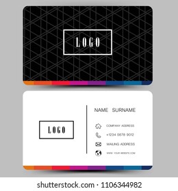 
Colorful Business card design. On the gray background. Vector illustration . 