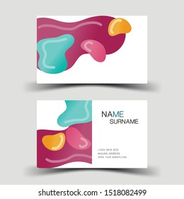 Colorful business card elements desing.  Front and back. On white background. 