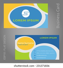 Colorful Business Card - Flat Modern Design