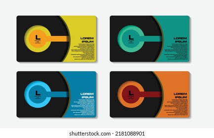 colorful business card paper vector illustration