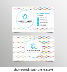 Colorful Business Card Template With Colored Dots