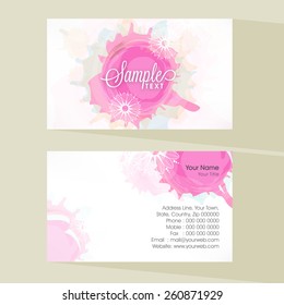 Colorful Business Card Or Visiting Card Set With Place Holder.