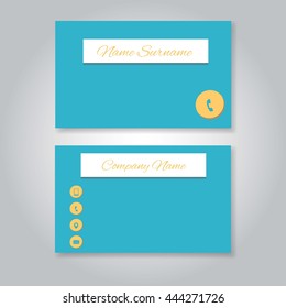 Colorful business cards with flat icon vector design template 