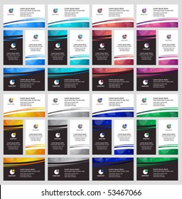 Colorful business cards templates stylish collection