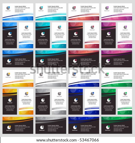 Colorful business cards templates stylish collection