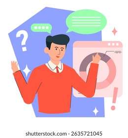 Colorful Business character illustration. Flat vector of office workers, analysts, and entrepreneurs in modern digital workspace scenes.
