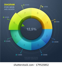 Colorful business chart. Vector